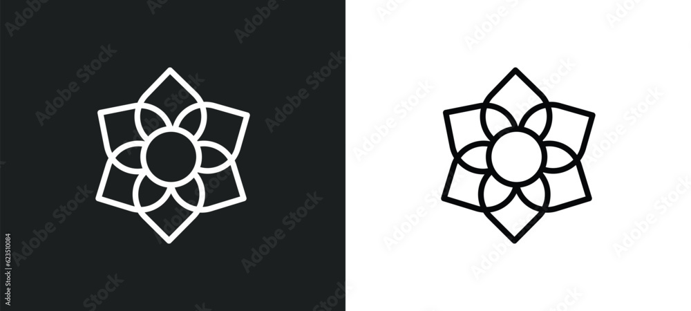 Poster clematis icon isolated in white and black colors. clematis outline vector icon from nature collectio