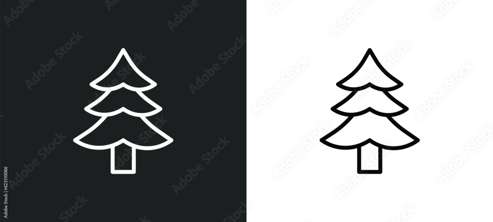 Aufkleber cedar icon isolated in white and black colors. cedar outline vector icon from nature collection for 