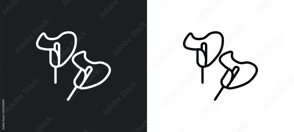 Poster calla icon isolated in white and black colors. calla outline vector icon from nature collection for 