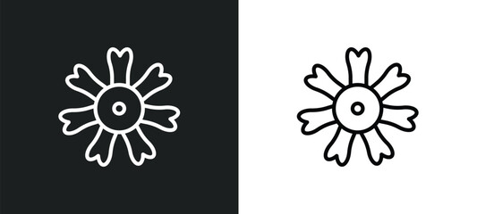dianthus icon isolated in white and black colors. dianthus outline vector icon from nature collection for web, mobile apps and ui.