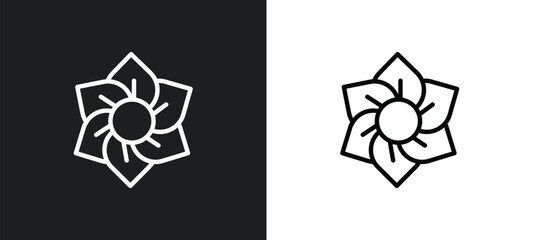 daffodil icon isolated in white and black colors. daffodil outline vector icon from nature collection for web, mobile apps and ui.