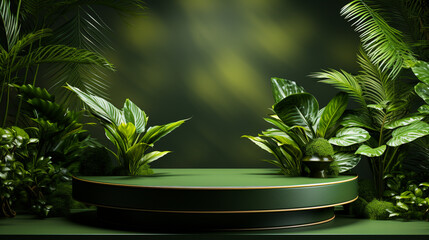 Green Podium with plants