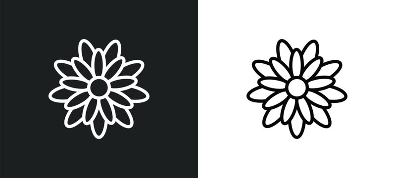 gerbera icon isolated in white and black colors. gerbera outline vector icon from nature collection for web, mobile apps and ui.