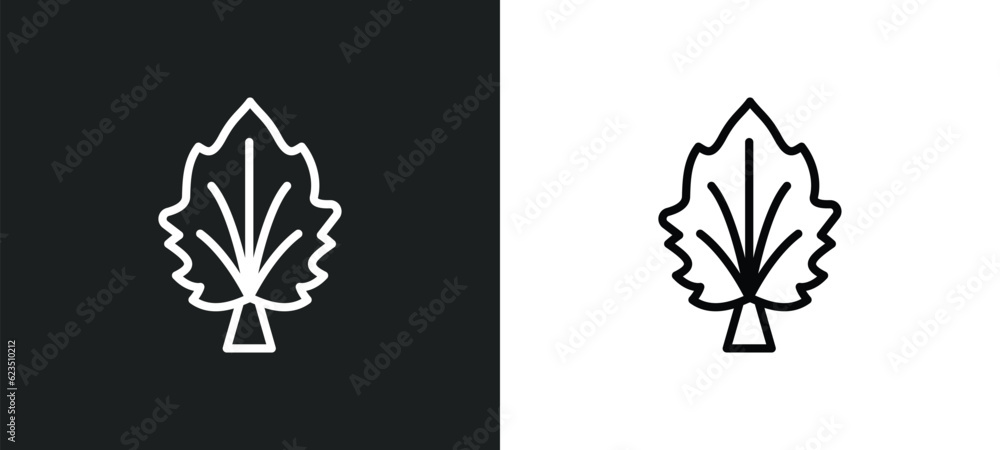 Poster silver maple tree icon isolated in white and black colors. silver maple tree outline vector icon fro