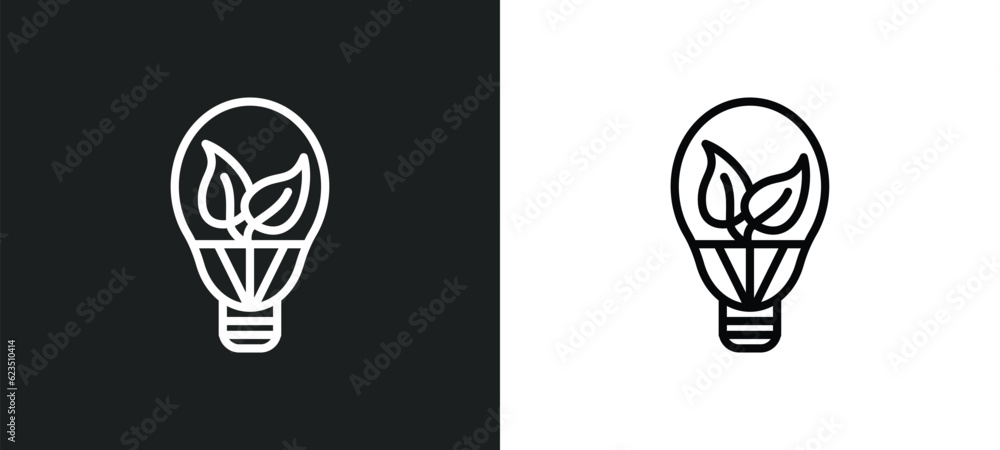 Poster led bulb icon isolated in white and black colors. led bulb outline vector icon from nature collectio