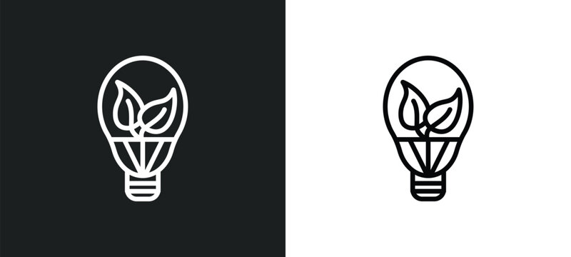 led bulb icon isolated in white and black colors. led bulb outline vector icon from nature collection for web, mobile apps and ui.
