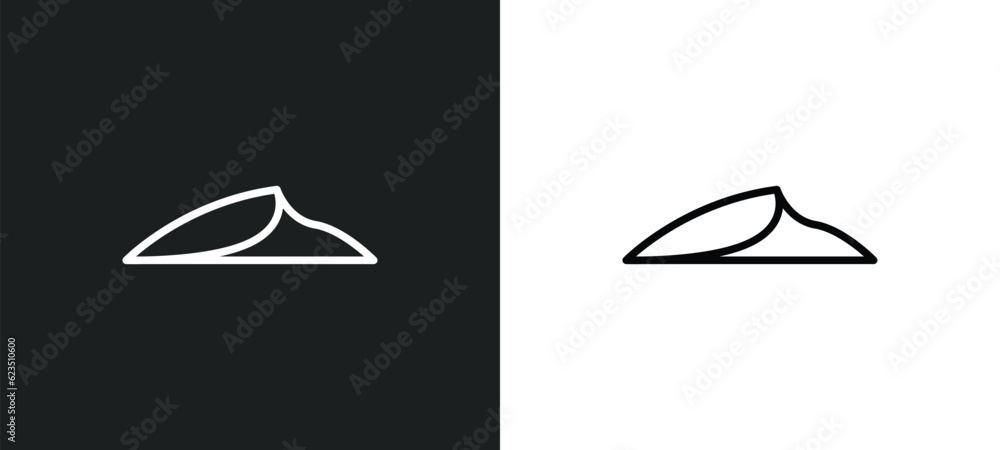 Poster dune icon isolated in white and black colors. dune outline vector icon from nature collection for we
