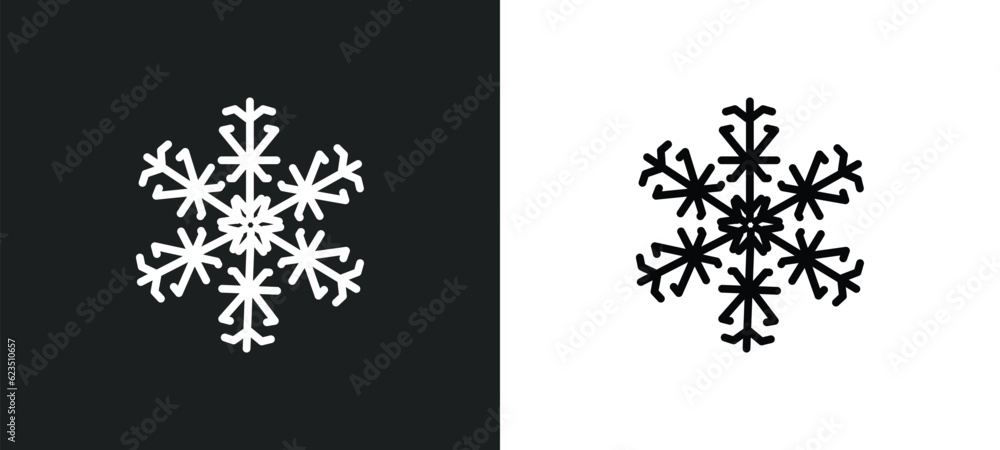 Poster big snowflake icon isolated in white and black colors. big snowflake outline vector icon from nature