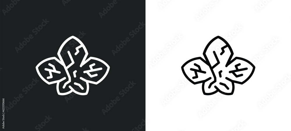 Poster dry leaf icon isolated in white and black colors. dry leaf outline vector icon from nature collectio