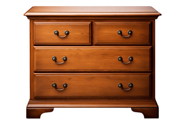 Chest of drawers isolated on transparent background, generative ai