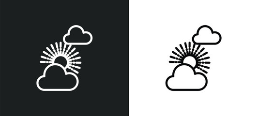 sunny protic icon isolated in white and black colors. sunny protic outline vector icon from nature collection for web, mobile apps and ui.