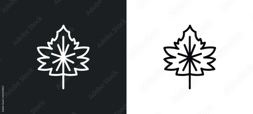 Poster hawthorn leaf icon isolated in white and black colors. hawthorn leaf outline vector icon from nature