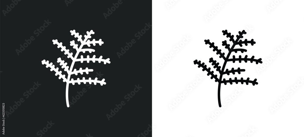 Aufkleber cypress leaf icon isolated in white and black colors. cypress leaf outline vector icon from nature c