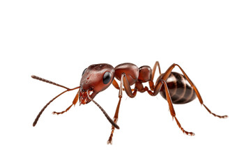 Side View of Ant Walking Isolated on Transparent Background. Generative AI