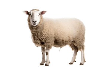 Sheep Standing Isolated on Transparent Background. Generative AI