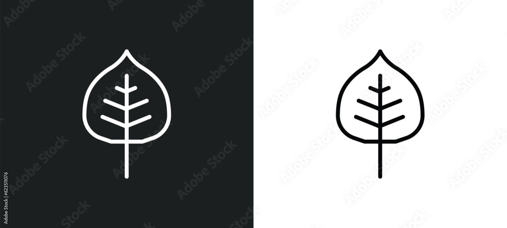 Poster cercis leaf icon isolated in white and black colors. cercis leaf outline vector icon from nature col