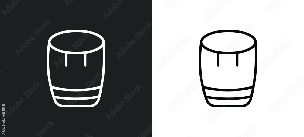 Poster bongo icon isolated in white and black colors. bongo outline vector icon from music collection for w