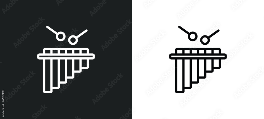 Poster marimba icon isolated in white and black colors. marimba outline vector icon from music and media co