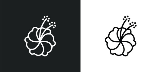 hibiscus icon isolated in white and black colors. hibiscus outline vector icon from nature collection for web, mobile apps and ui. © Farahim