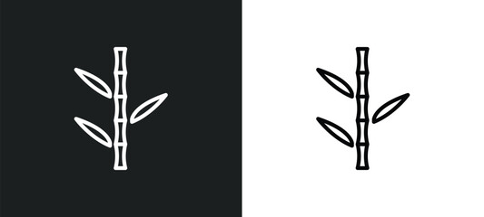 bamboo sticks icon isolated in white and black colors. bamboo sticks outline vector icon from nature collection for web, mobile apps and ui. © Farahim