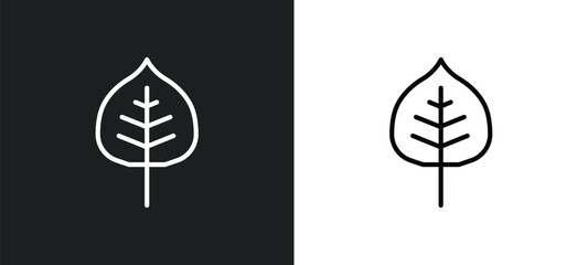 cercis leaf icon isolated in white and black colors. cercis leaf outline vector icon from nature collection for web, mobile apps and ui.