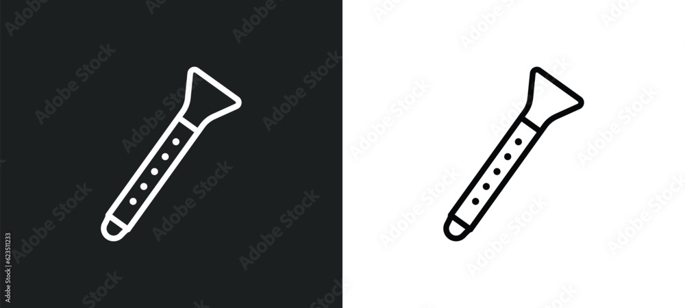 Poster clarinet icon isolated in white and black colors. clarinet outline vector icon from music and media 