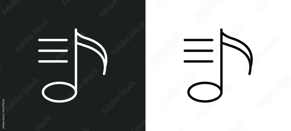 Poster playlist icon isolated in white and black colors. playlist outline vector icon from music and media 
