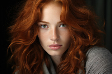 Fototapeta premium Beauty portrait of female face with natural skin
