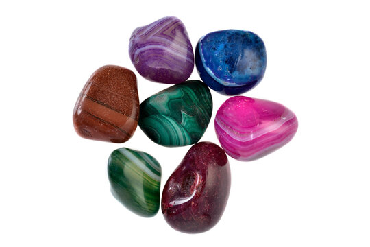 gemstones isolated on white background