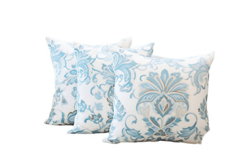 Two Light Blue Sofa Pillows Transparent Background. Generative Ai