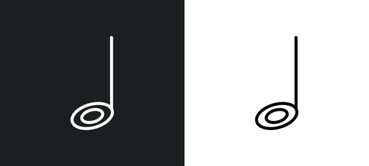 half note icon isolated in white and black colors. half note outline vector icon from music and media collection for web, mobile apps and ui.