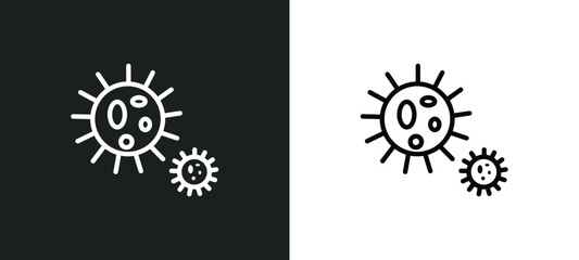 bacteria icon isolated in white and black colors. bacteria outline vector icon from medical collection for web, mobile apps and ui.