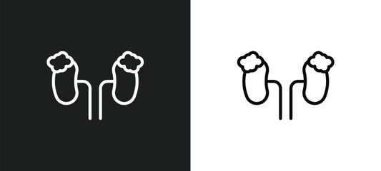 adrenal gland icon isolated in white and black colors. adrenal gland outline vector icon from medical collection for web, mobile apps and ui.