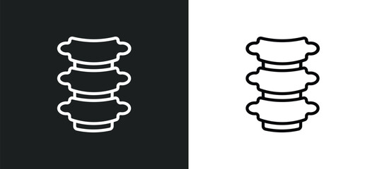 vertebra icon isolated in white and black colors. vertebra outline vector icon from medical collection for web, mobile apps and ui.