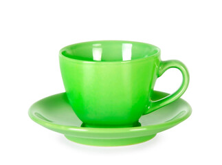 Green empty cup Isolated on a white background
