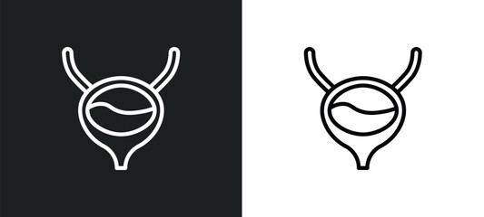 bladder icon isolated in white and black colors. bladder outline vector icon from medical collection for web, mobile apps and ui. - obrazy, fototapety, plakaty