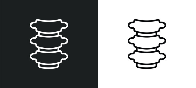 vertebra icon isolated in white and black colors. vertebra outline vector icon from medical collection for web, mobile apps and ui.