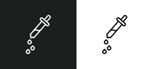 eye dropper icon isolated in white and black colors. eye dropper outline vector icon from medical collection for web, mobile apps and ui.