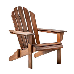 Adirondack chair isolated on transparent background. Generative AI