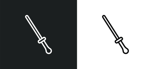 knife sharpener icon isolated in white and black colors. knife sharpener outline vector icon from kitchen collection for web, mobile apps and ui.