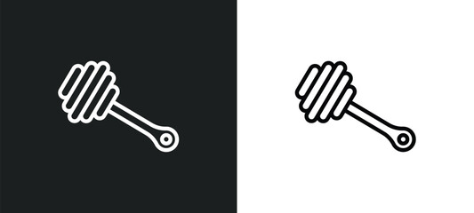 honey dipper icon isolated in white and black colors. honey dipper outline vector icon from kitchen collection for web, mobile apps and ui.
