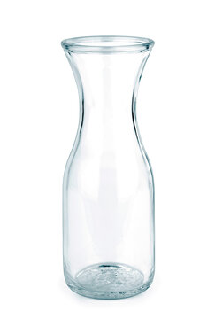 glass flower vase isolated on white background