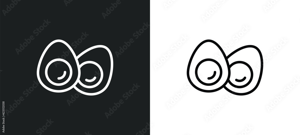 Poster eggs icon isolated in white and black colors. eggs outline vector icon from kitchen collection for w