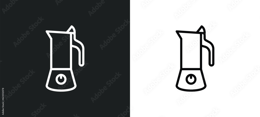 Poster coffee maker icon isolated in white and black colors. coffee maker outline vector icon from kitchen 