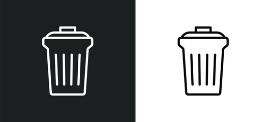 trash icon isolated in white and black colors. trash outline vector icon from kitchen collection for web, mobile apps and ui.
