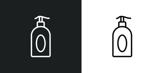 liquid soap icon isolated in white and black colors. liquid soap outline vector icon from kitchen collection for web, mobile apps and ui.