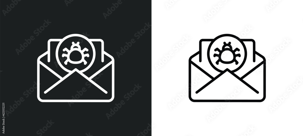 Poster spam icon isolated in white and black colors. spam outline vector icon from internet security collec