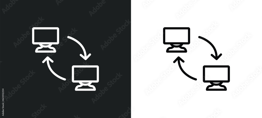Poster remote access icon isolated in white and black colors. remote access outline vector icon from intern