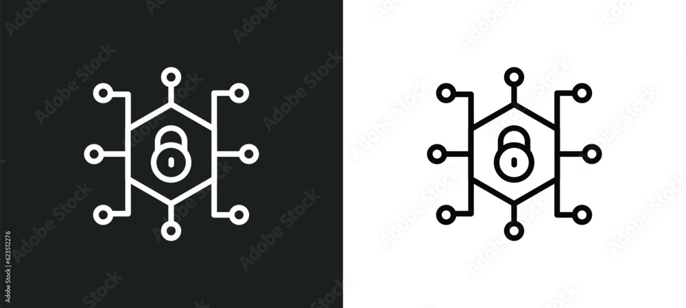Poster private network icon isolated in white and black colors. private network outline vector icon from in