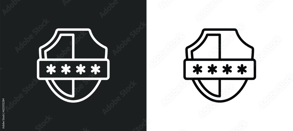 Poster pin code icon isolated in white and black colors. pin code outline vector icon from internet securit